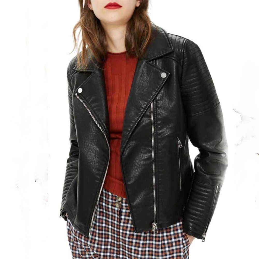 Topshop black moto jacket NEW WITHOUT TAGS sz 6 - Picture 1 of 6